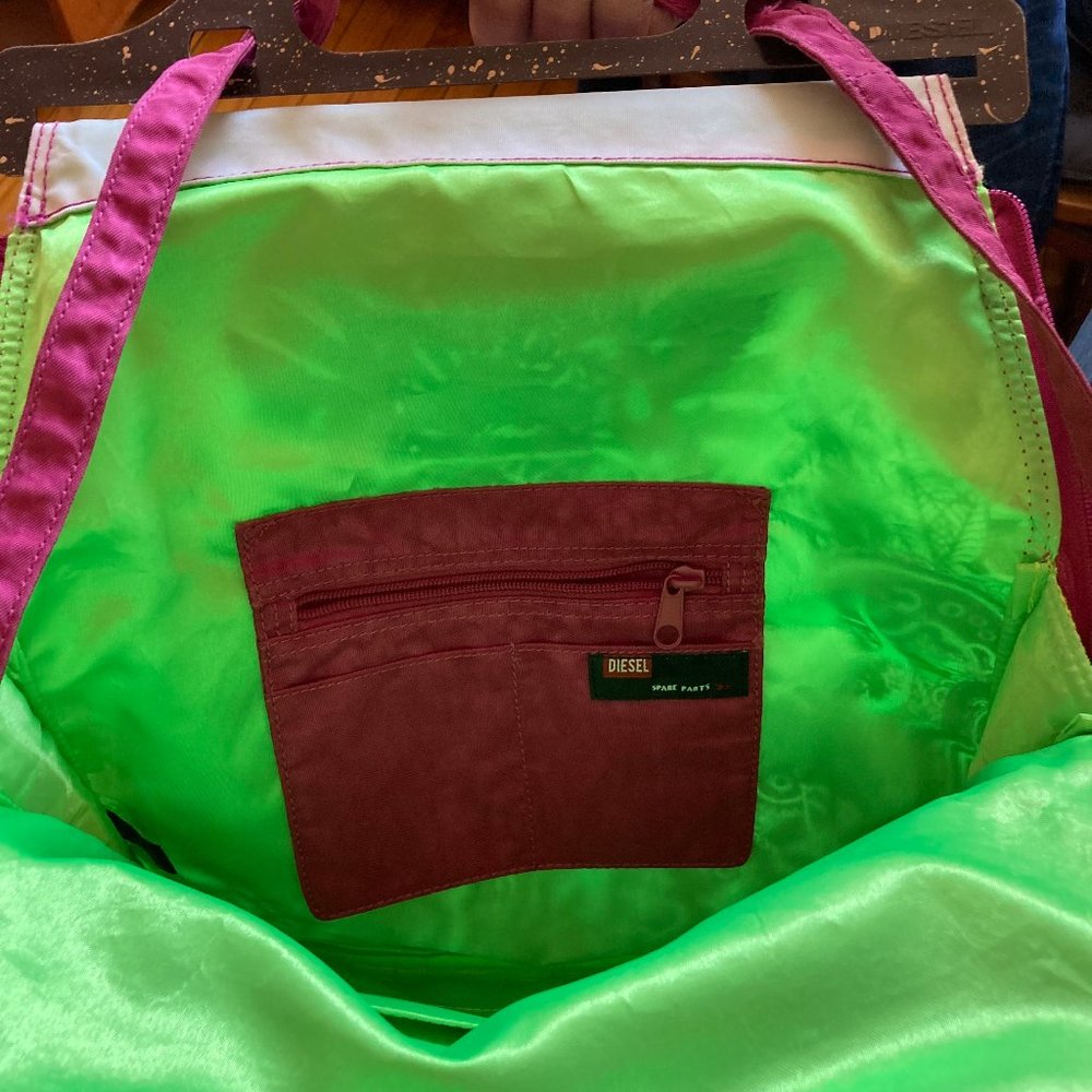 Vintage Diesel Shoulder Bag w handles   16" H x 13" W ,inside pockets - Picture 6 of 8